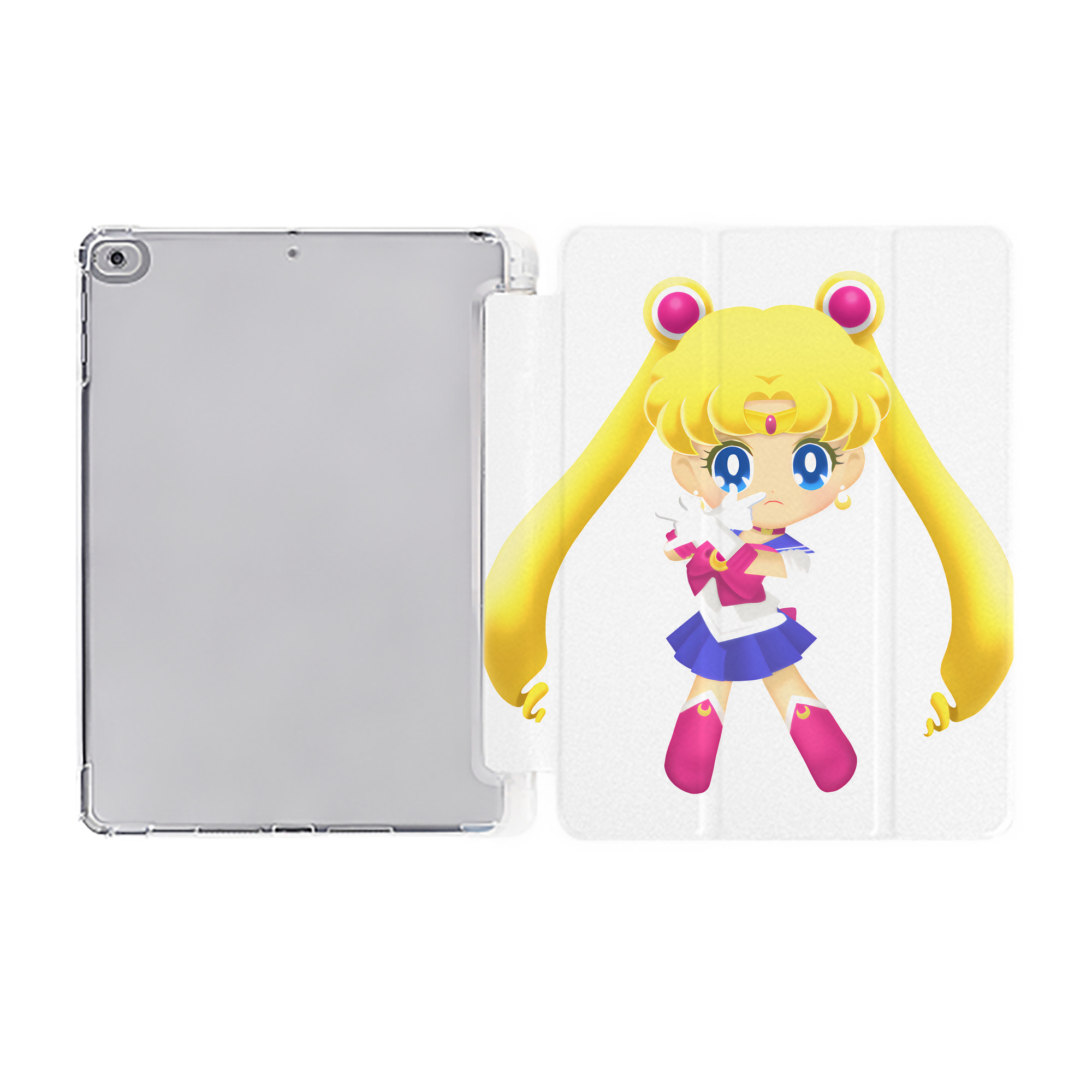 （画像用） 美少女戦士セーラームーン 月野 うさぎ つきの うさぎ Sailor Moon Tsukino Usagi IPad ケース ペン収納付き 三つ折りスタンド PUレザー×シリコン 対応機種9.5/10.5/10.9インチ